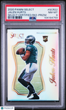 2020 Panini Select Select Certified Rookies Jalen Hurts Select Rke-Prizm PSA 8