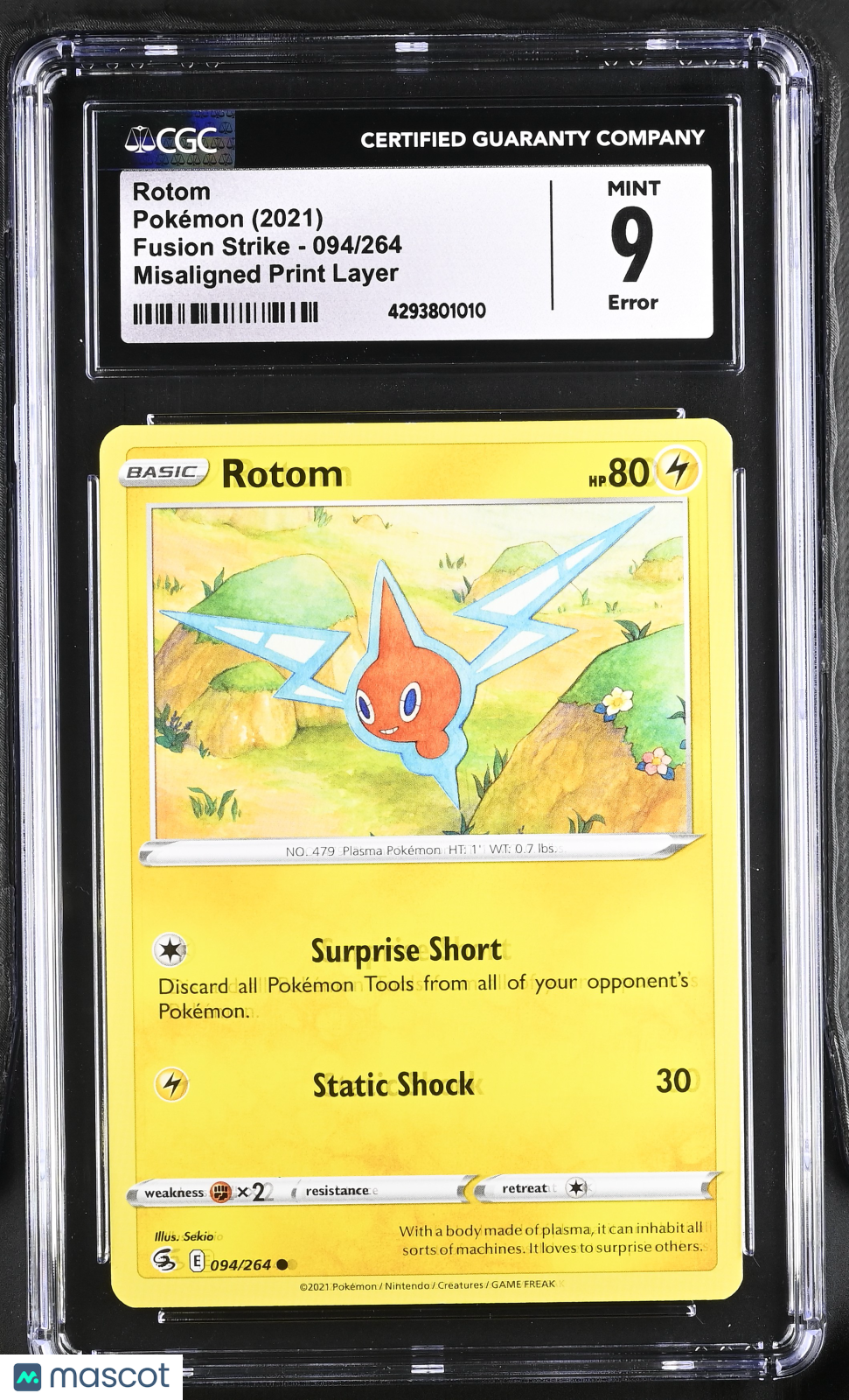 2021 Fusion Strike Rotom CGC 9 (Small crack in slab)