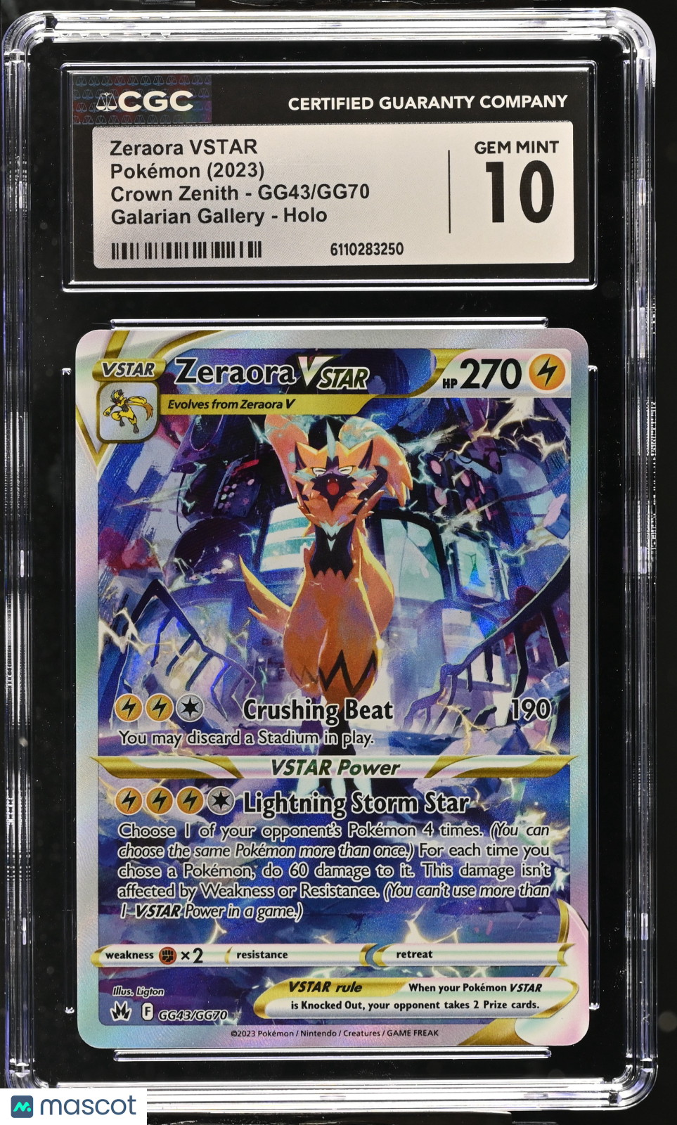 2023 Crown Zenith Zeraora VSTAR CGC 10