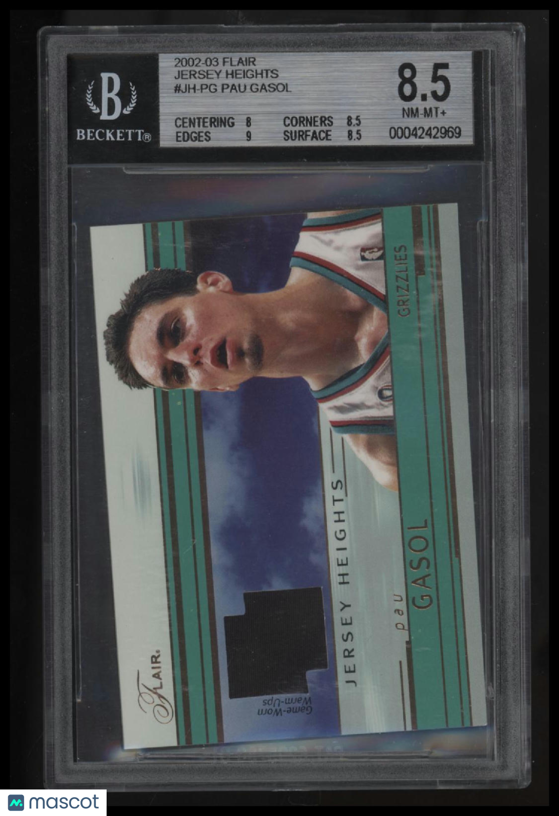 2002-03 Flair Jersey Heights Pau Gasol BGS 8.5