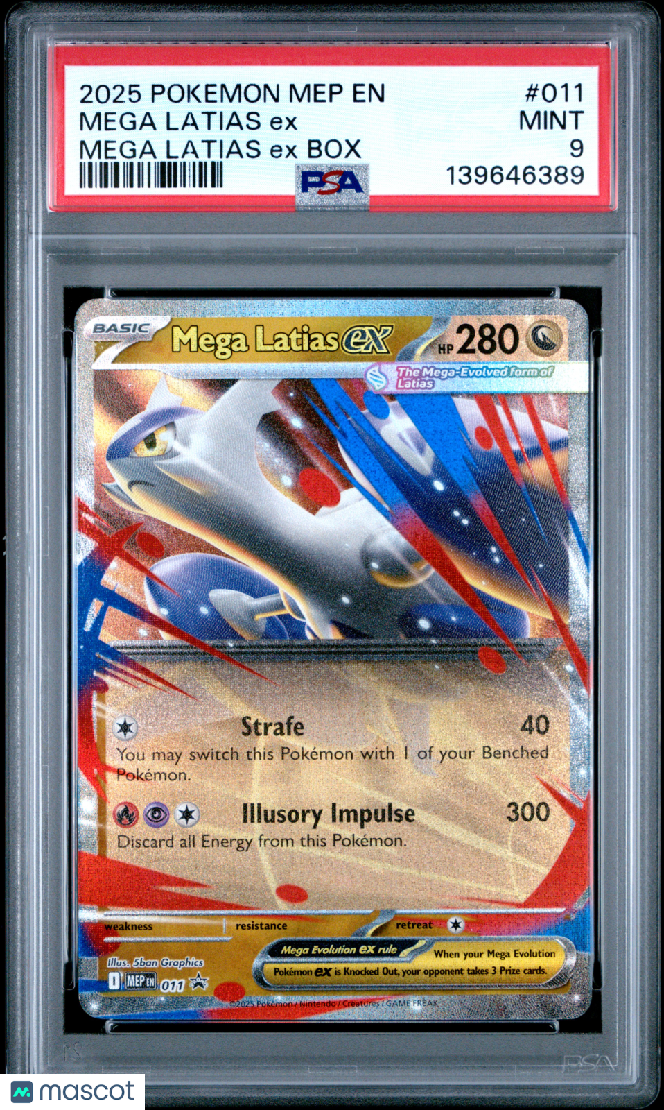 2025 Pokemon Mep En-Me Black Star Promo Mega Latias Ex Mega Latias Ex Box PSA 9
