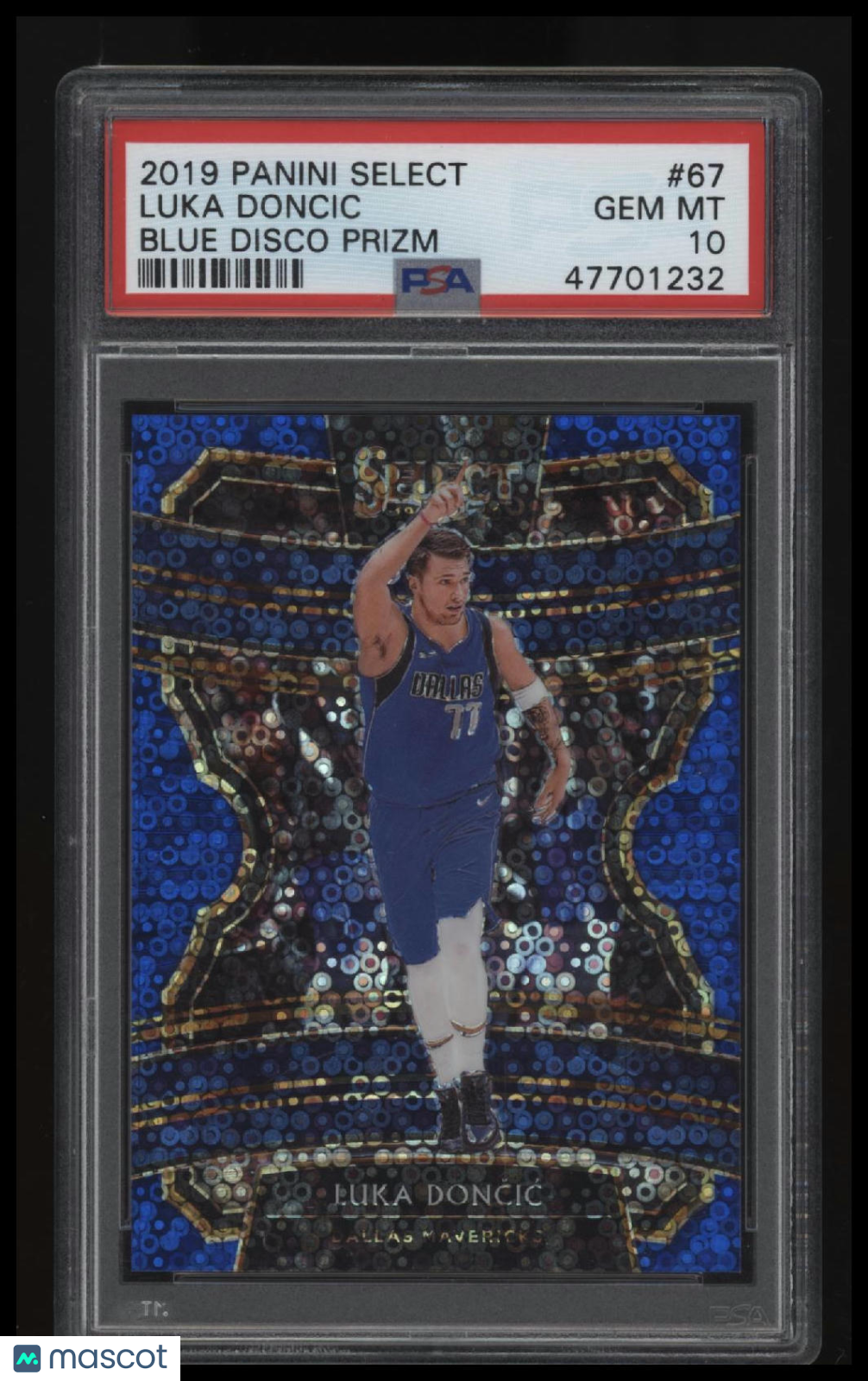 2019 Panini Select Luka Doncic Blue Disco Prizm PSA 10