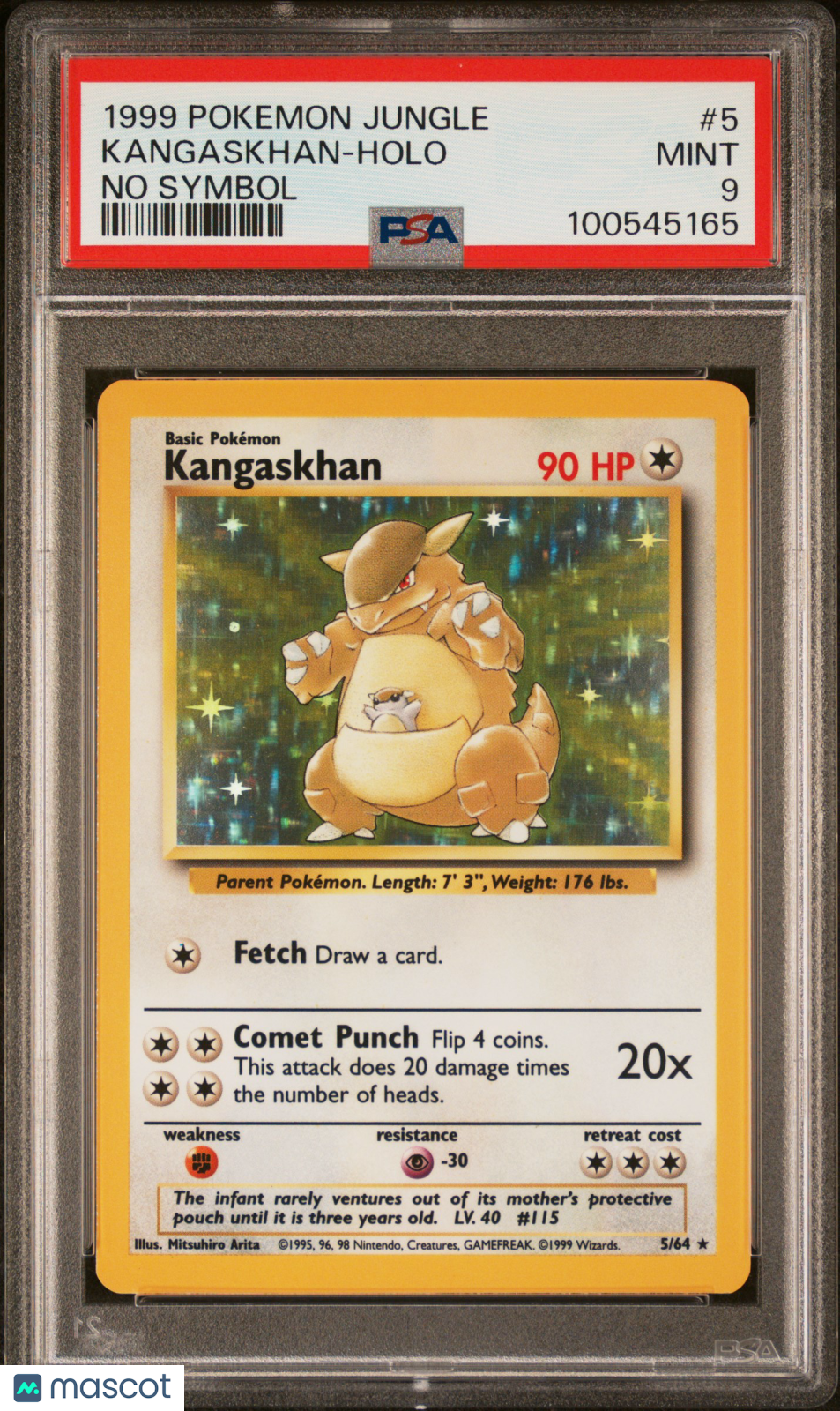 1999 Pokemon Jungle Kangaskhan-Holo No Symbol PSA 9