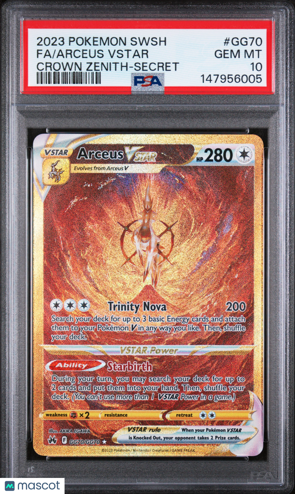 2023 Pokemon Sword And Shield Crown Zenith Fa/Arceus Vstar Secret PSA 10
