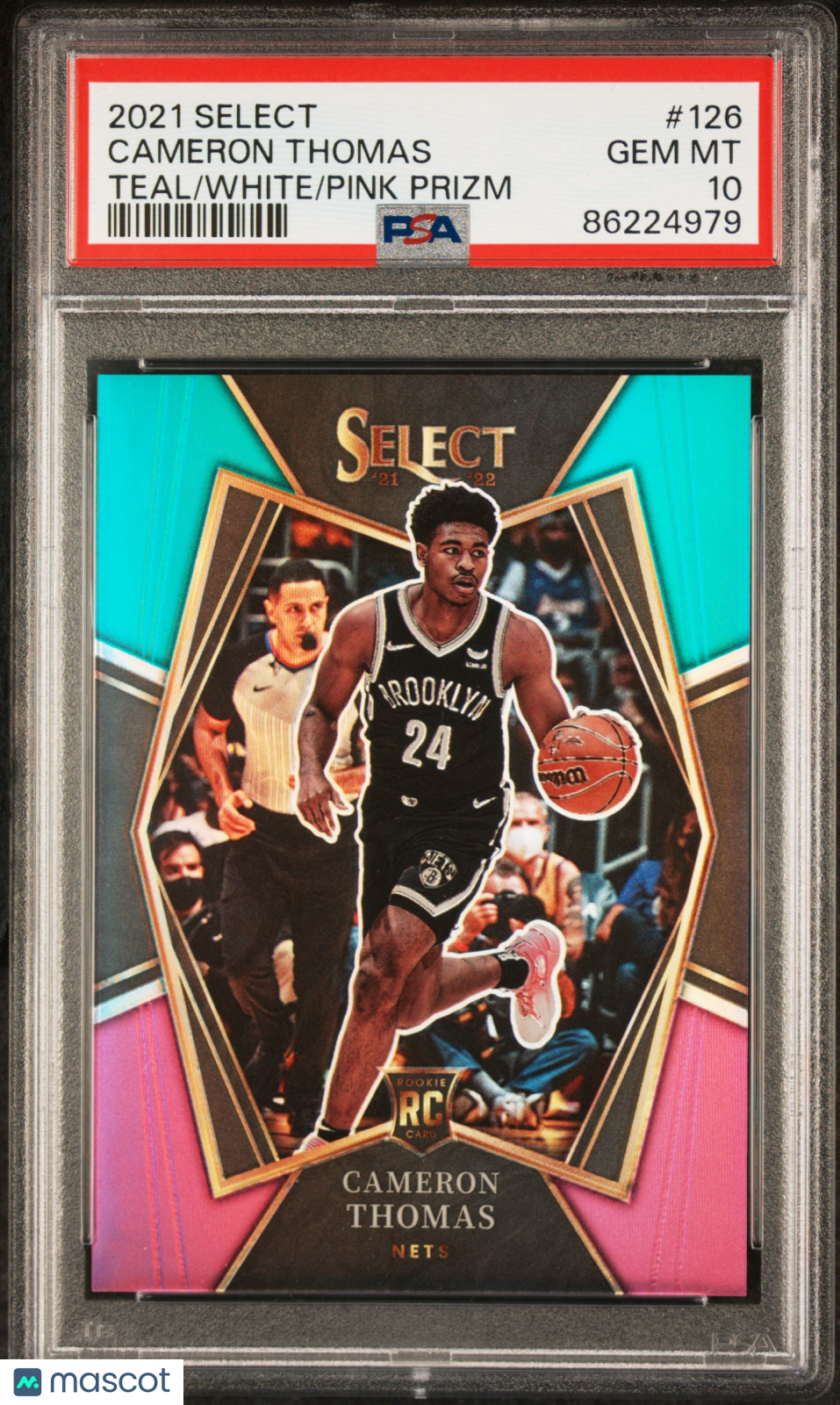 2021 Panini Select Cameron Thomas Teal/White/Pink Prizm PSA 10