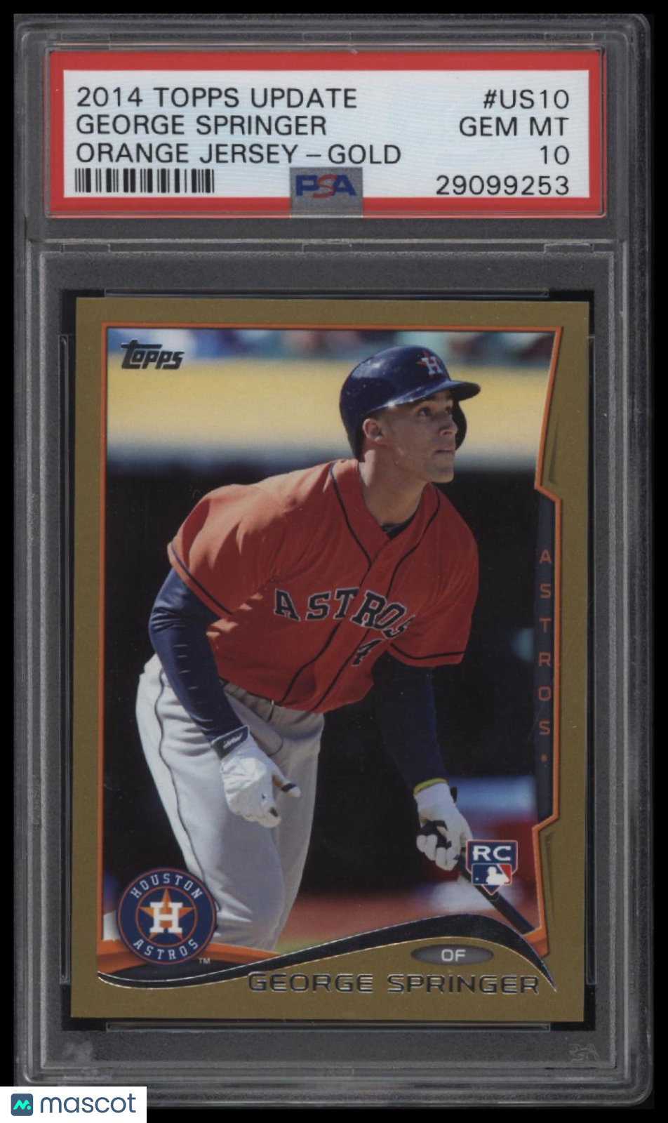 2014 Topps Update #US10 George Springer Orange Jersey-Gold PSA 10