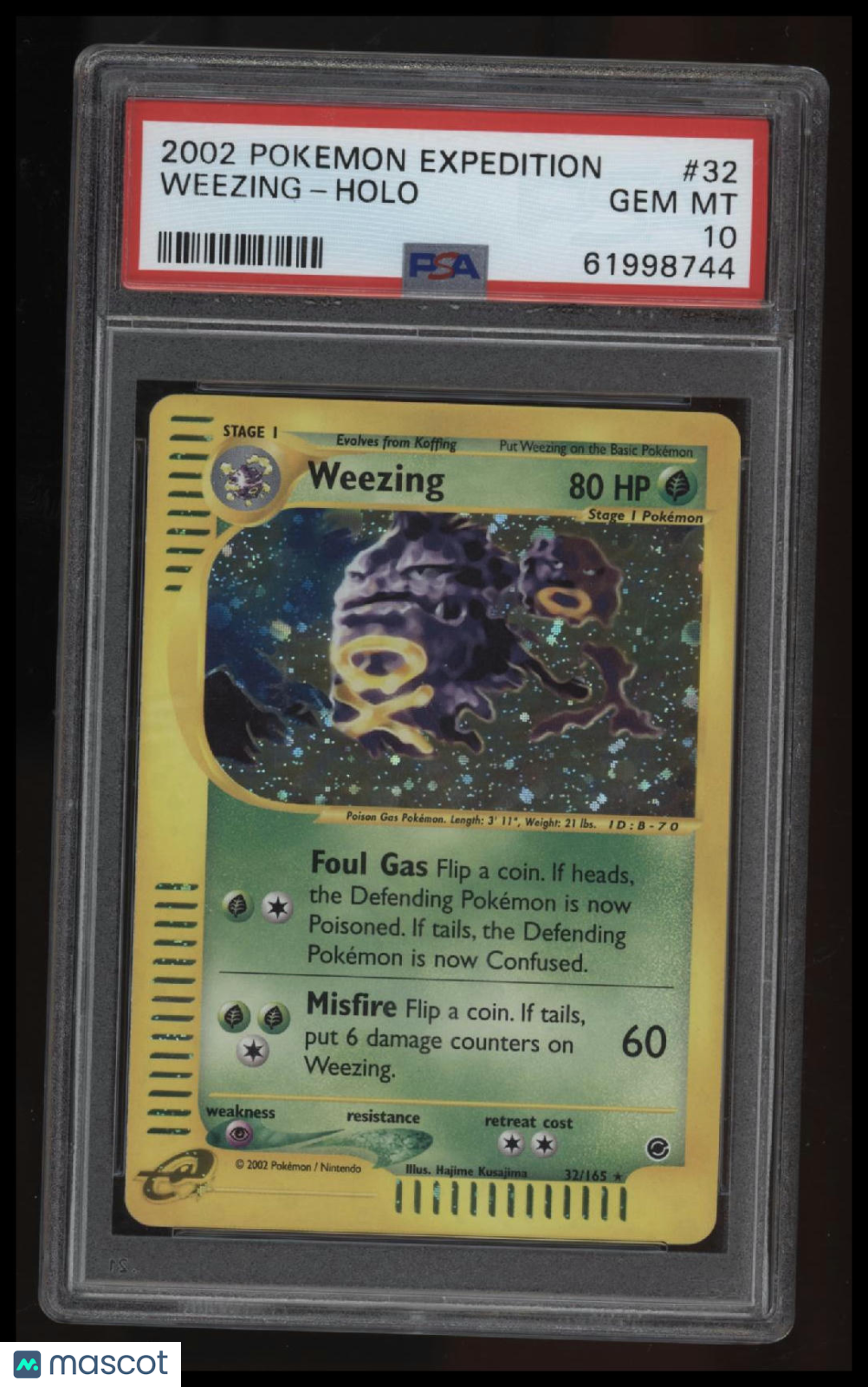 2002 Pokemon Expedition Weezing-Holo PSA 10