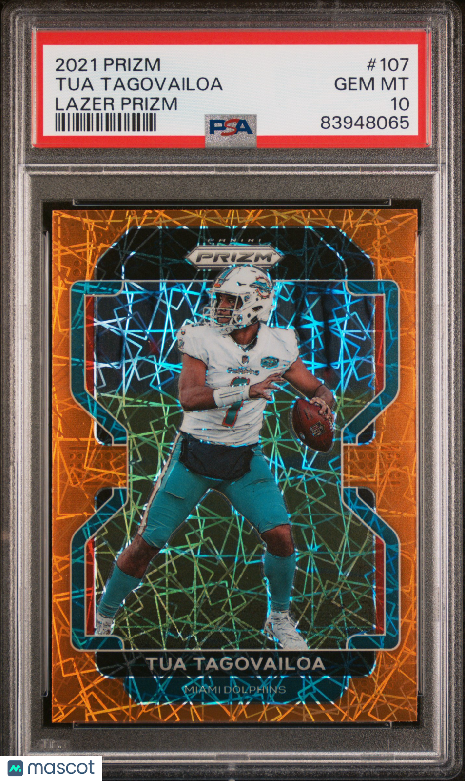 2021 Panini Prizm #107 Tua Tagovailoa Lazer Prizm PSA 10