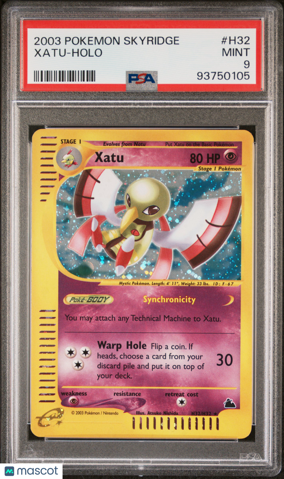 2003 Pokemon Skyridge Xatu-Holo PSA 9