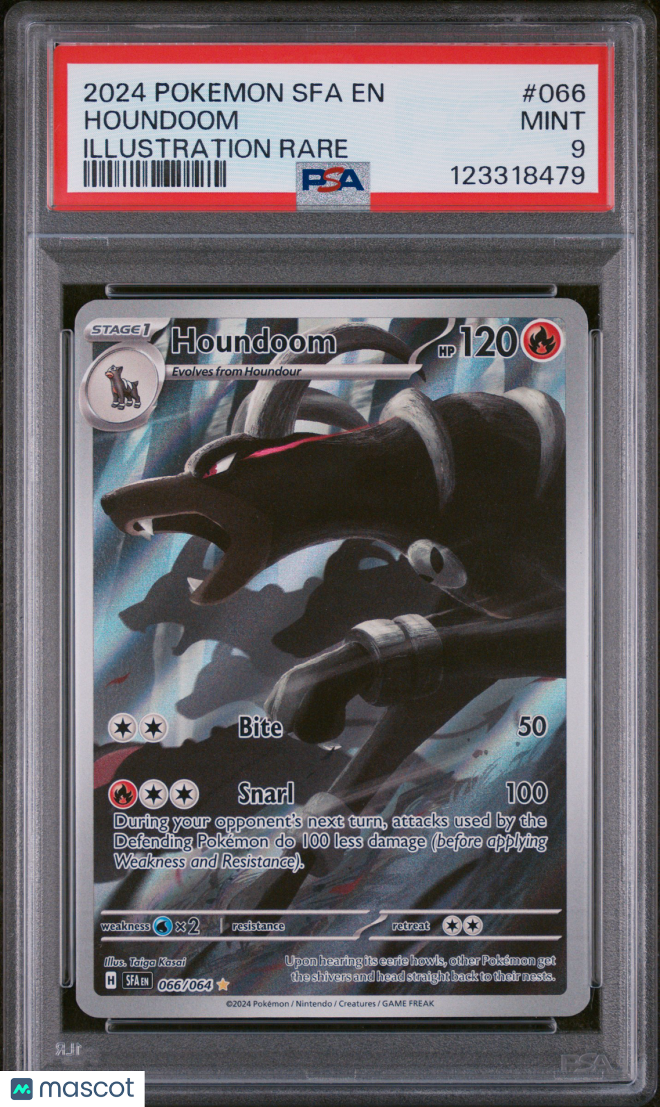 2024 Pokemon Sfa En-Shrouded Fable Houndoom Illustration Rare PSA 9