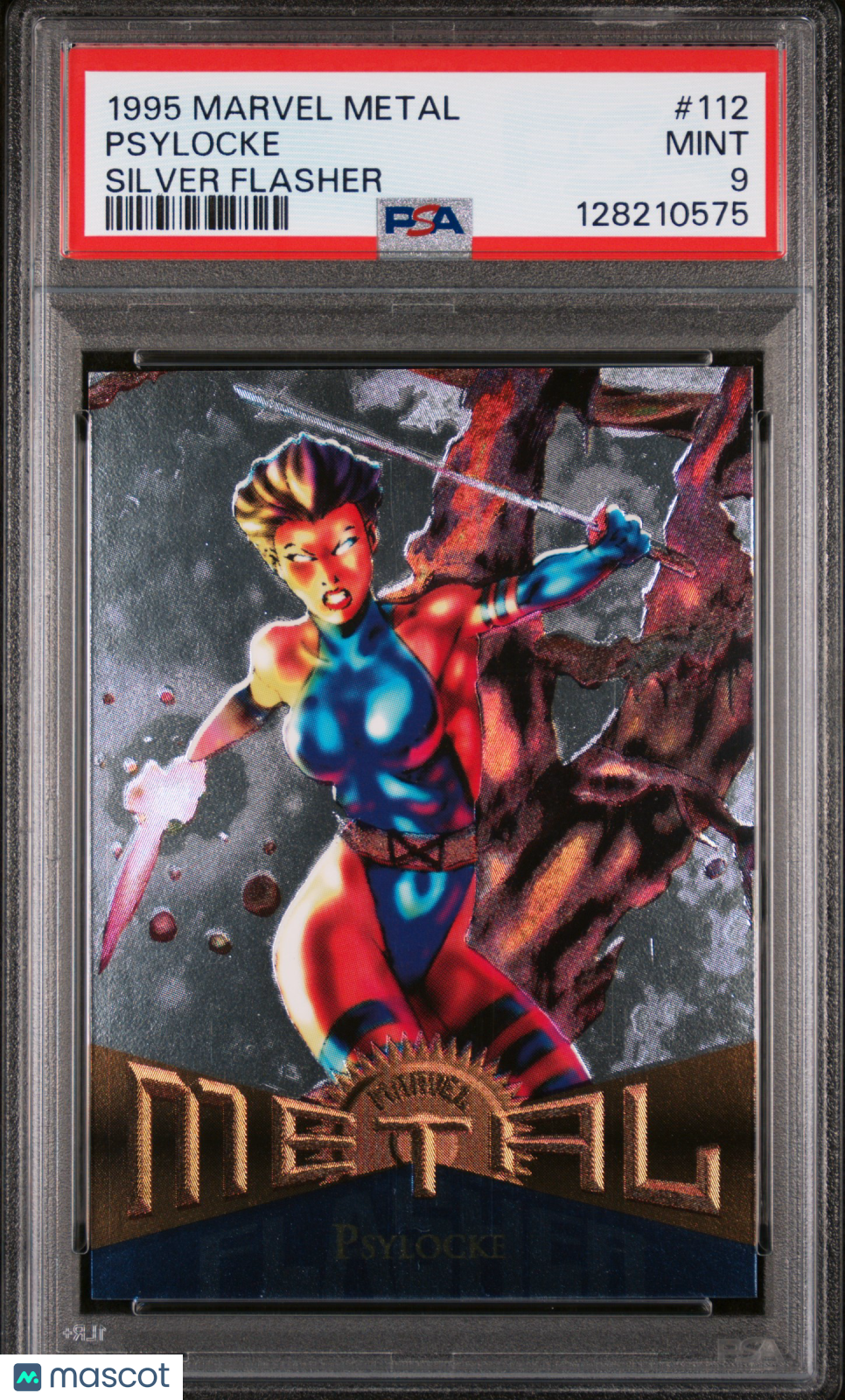 1995 Marvel Metal Psylocke Silver Flasher PSA 9