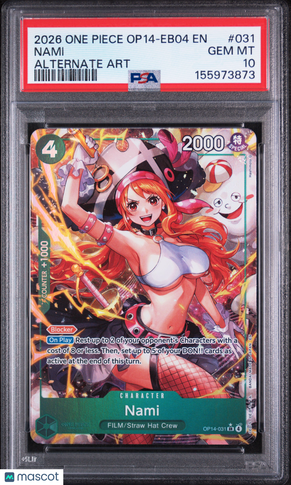 2026 One Piece Op14-Eb04-The Azure Sea'S Seven Nami Alternate Art PSA 10