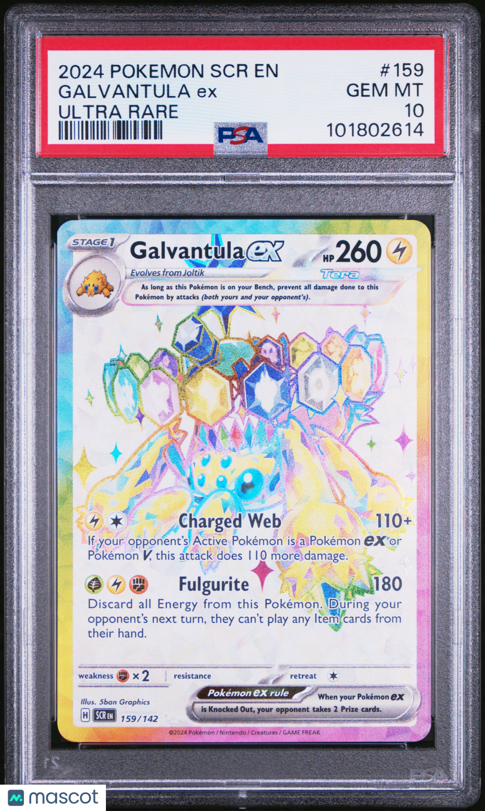 2024 Pokemon Scr En-Stellar Crown Galvantula Ex Ultra Rare PSA 10