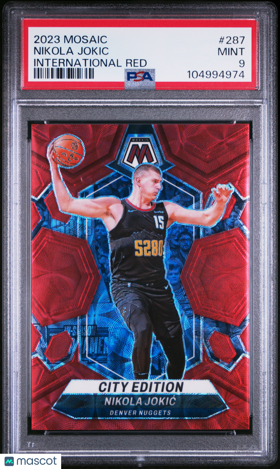 2023 Panini Mosaic Nikola Jokic International Red PSA 9