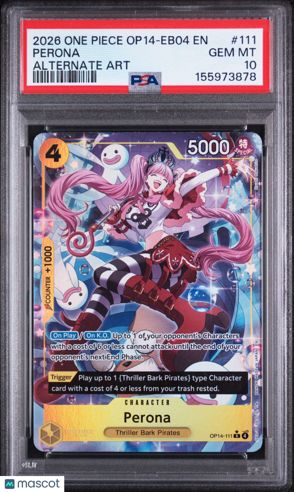 2026 One Piece Op14-Eb04-The Azure Sea'S Seven Perona Alternate Art PSA 10