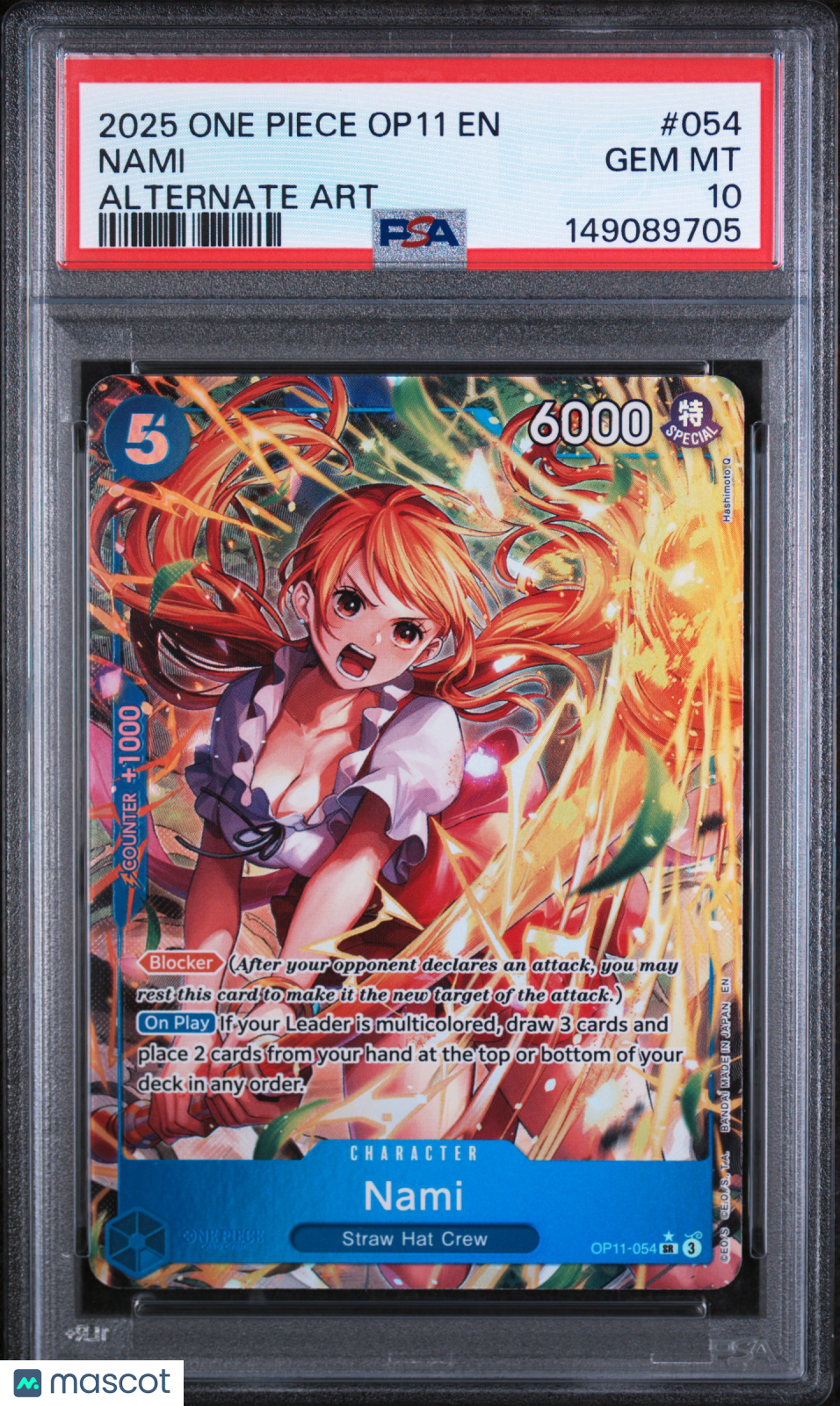 2025 One Piece Op11-A Fist Of Divine Speed Nami Alternate Art PSA 10