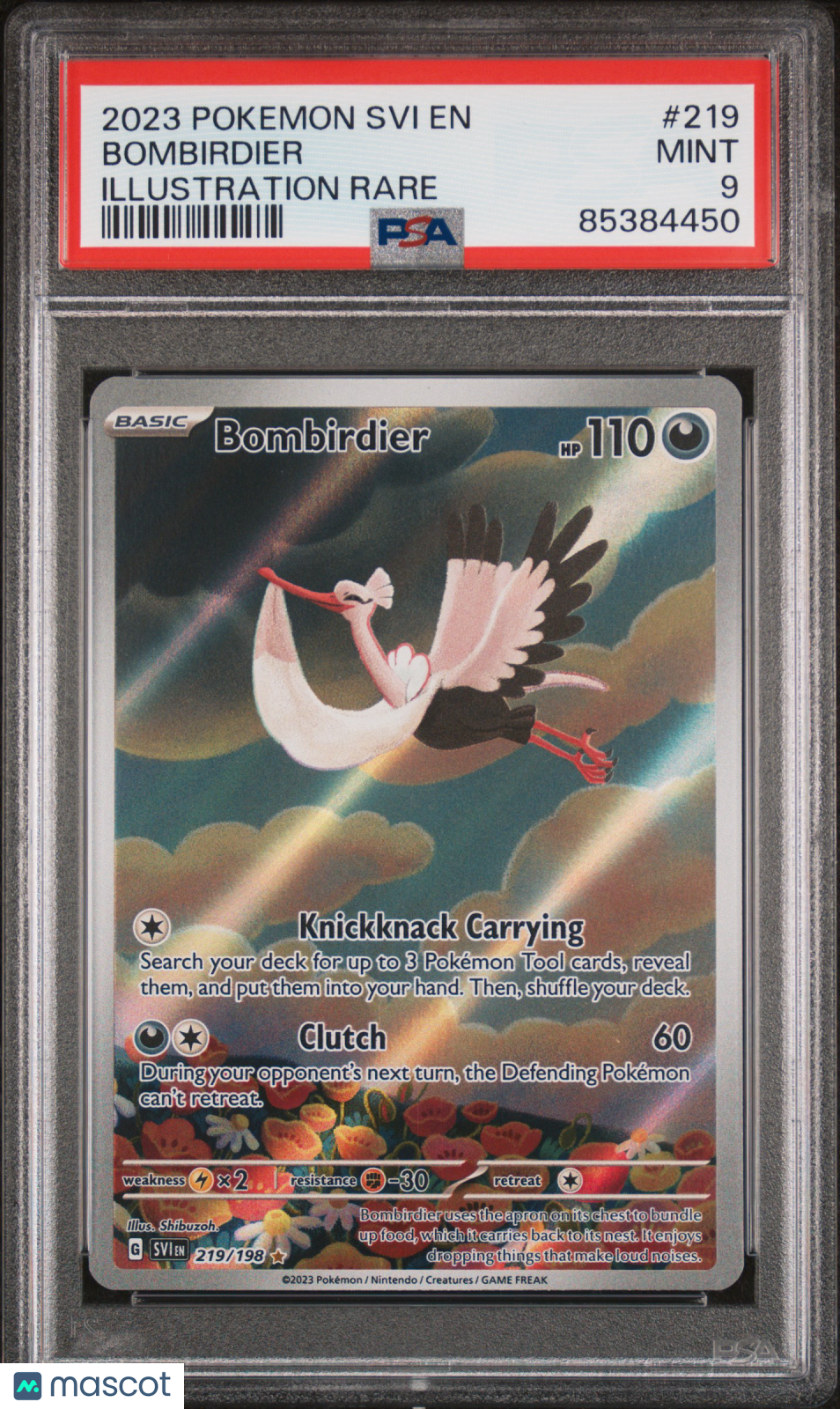 2023 Pokemon Svi En-Scarlet & Violet Bombirdier Illustration Rare PSA 9