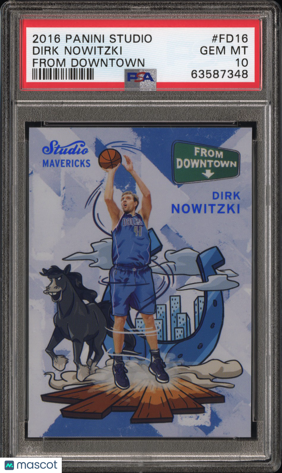 2016 Panini Studio From Downtown Dirk Nowitzki From Downtown PSA 10