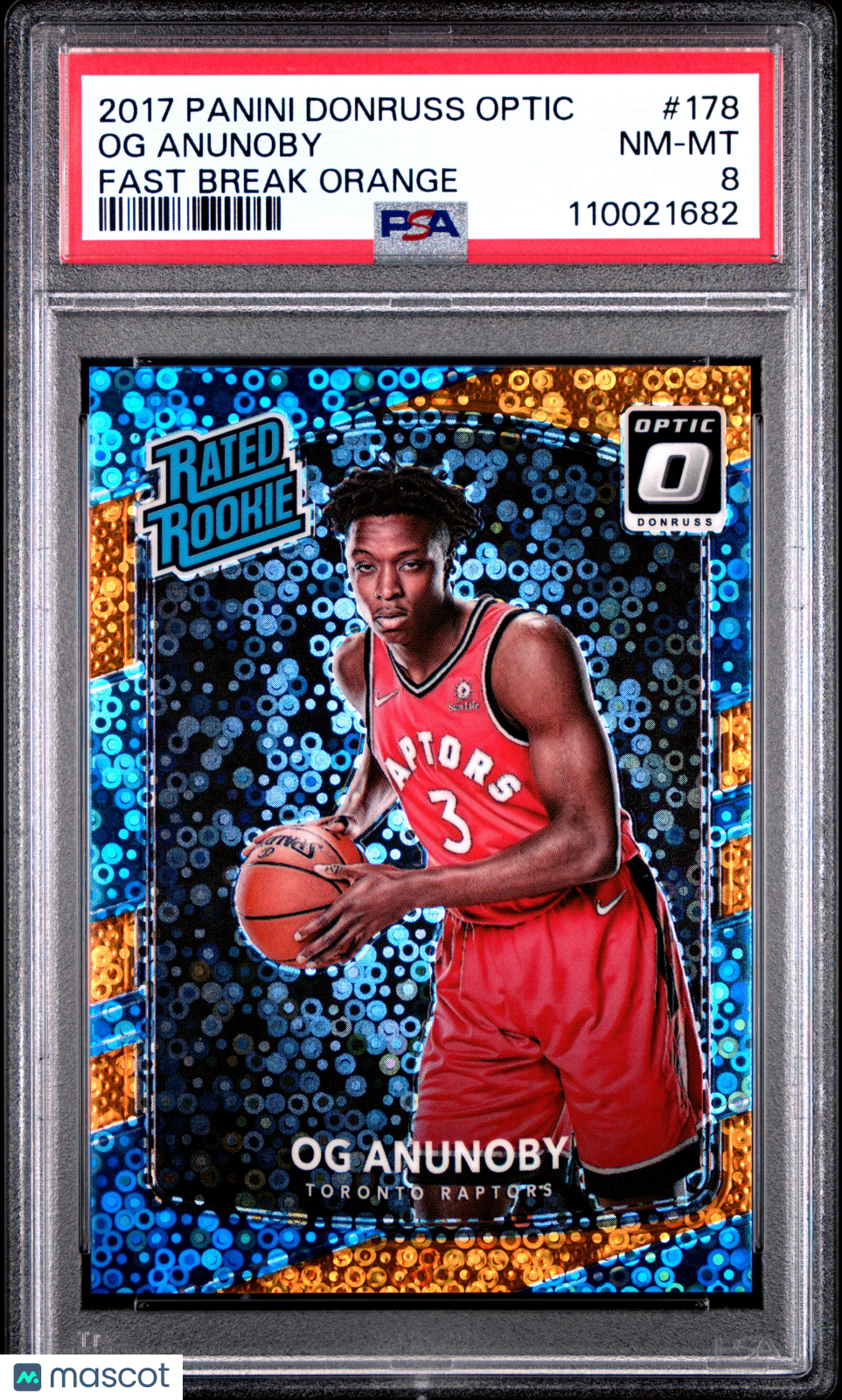 2017 Panini Donruss Optic Og Anunoby Fast Break Orange PSA 8