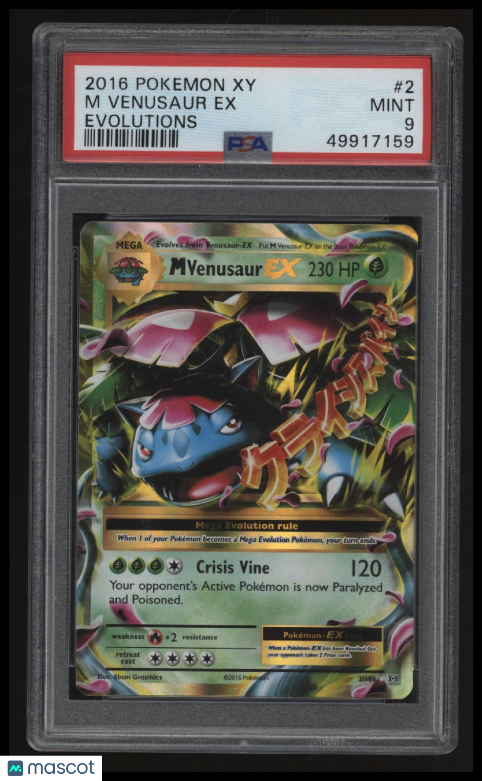 2016 Pokemon Xy Evolutions M Venusaur Ex Evolutions PSA 9