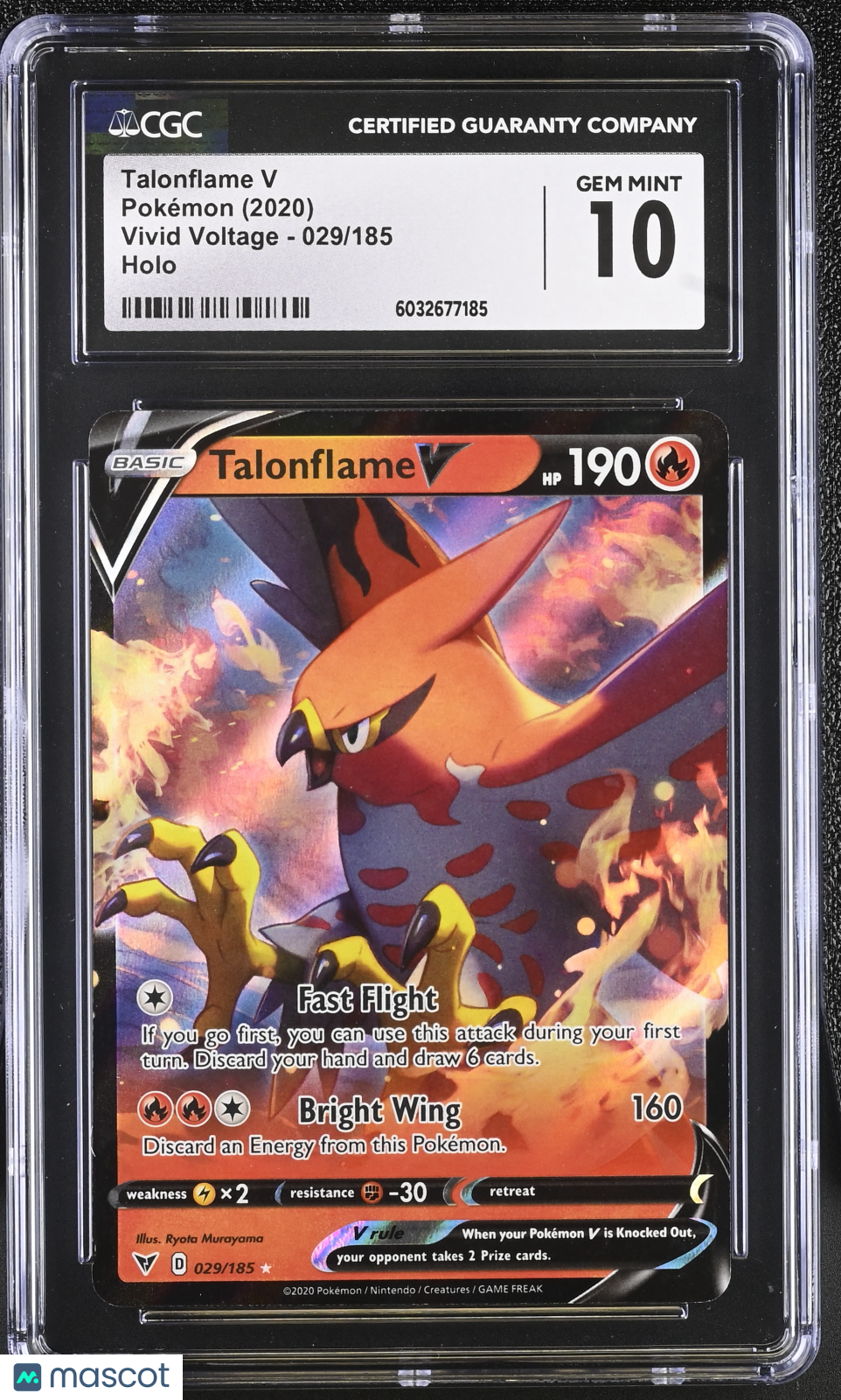 2020 Vivid Voltage Talonflame V CGC 10