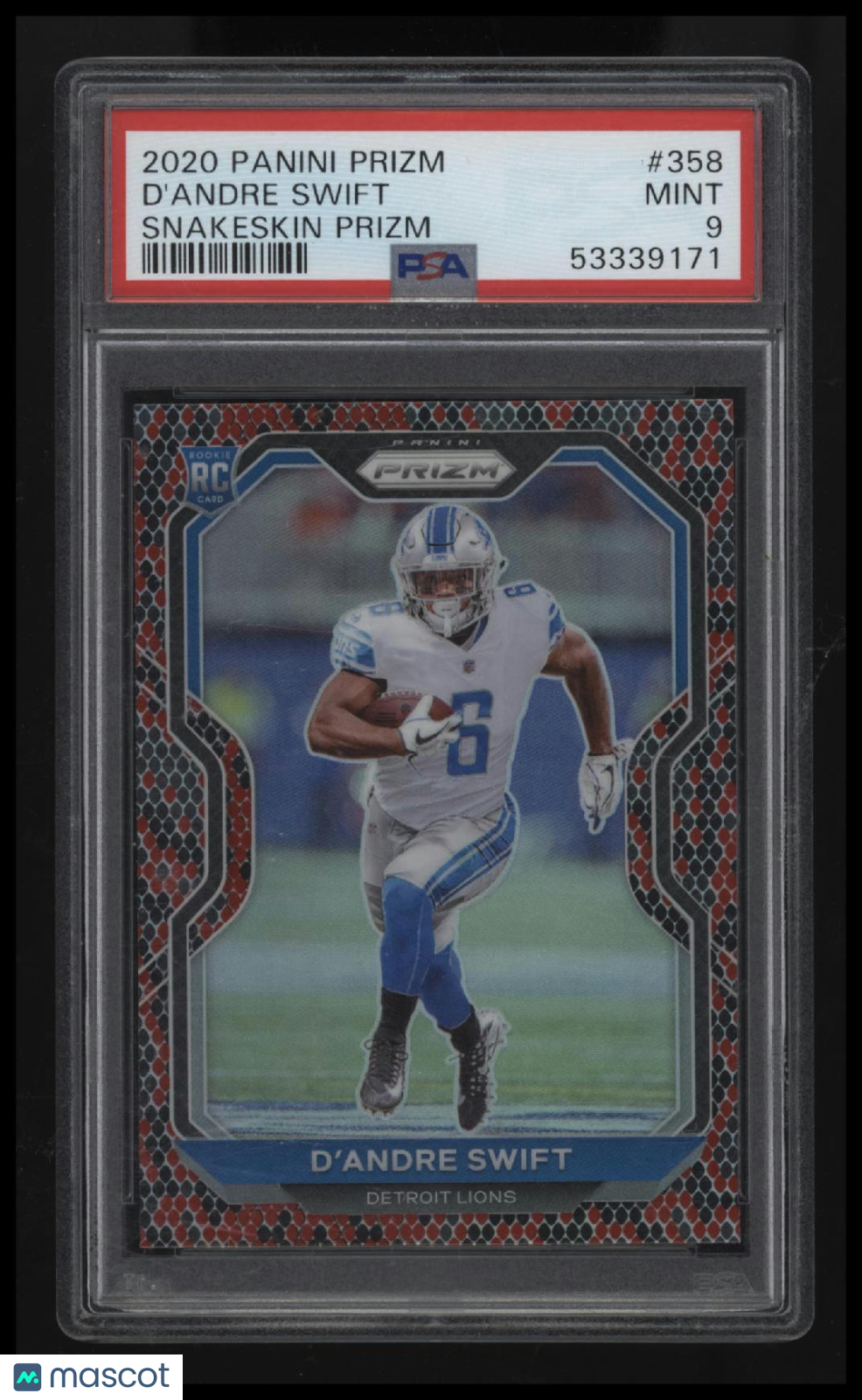 2020 Panini Prizm D&#39;Andre Swift Snakeskin Prizm PSA 9