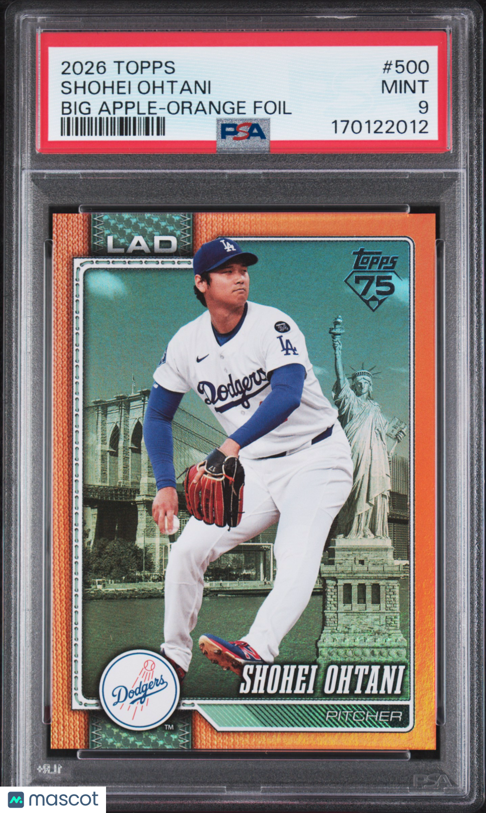 2026 Topps Shohei Ohtani Big Apple-Orange Foil PSA 9