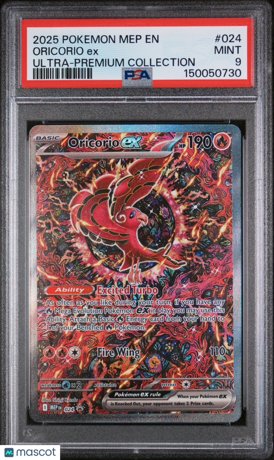 2025 Pokemon ME Black Star Promo Oricorio Ex Ultra-Premium Collection PSA 9