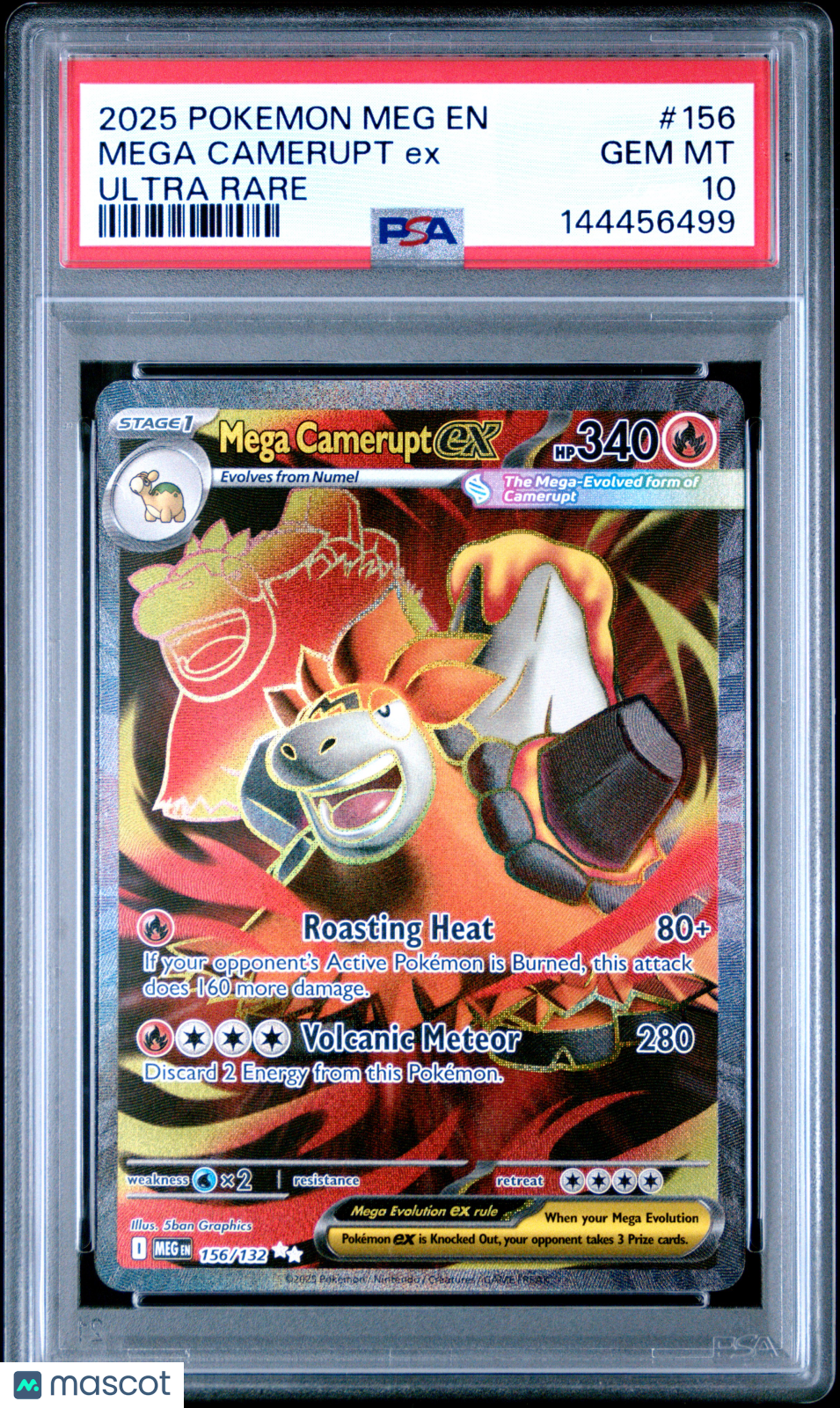 2025 Pokemon Meg En-Mega Evolution Mega Camerupt Ex Ultra Rare PSA 10