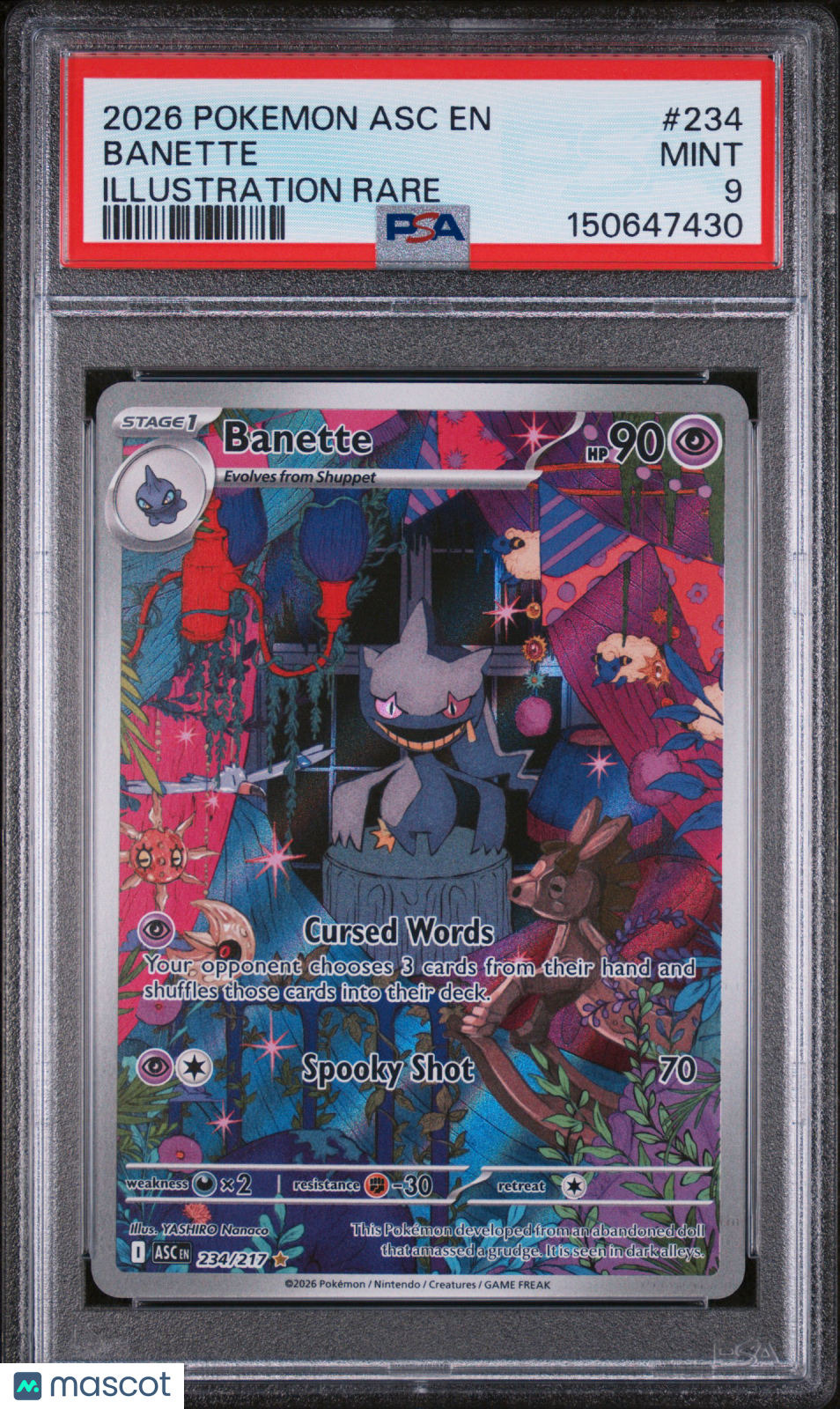 2026 Pokemon Asc En-Ascended Heroes Banette Illustration Rare PSA 9