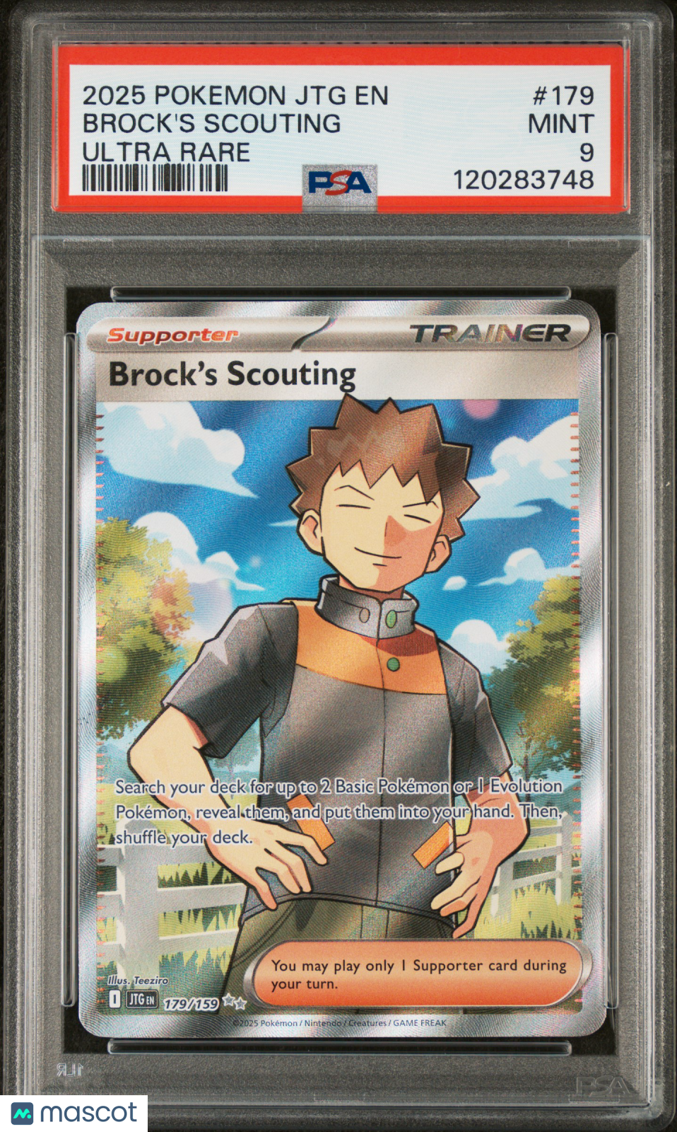 2025 Pokemon Jtg En-Journey Together Brock'S Scouting Ultra Rare PSA 9