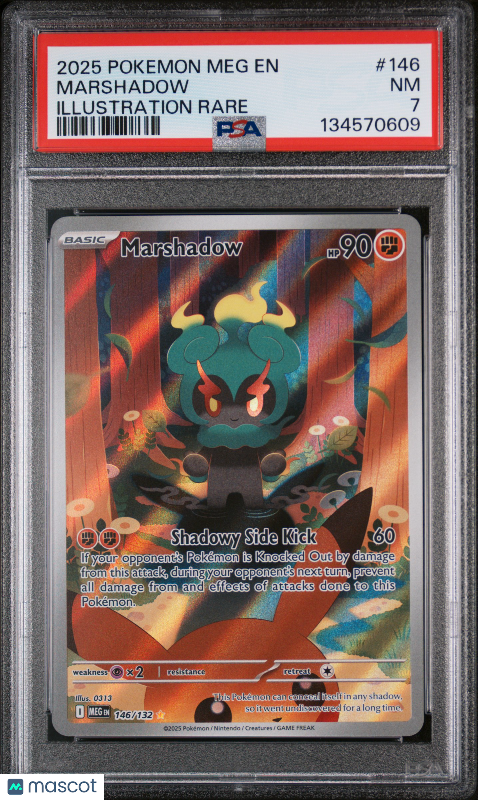 2025 Pokemon Meg En-Mega Evolution Marshadow Illustration Rare PSA 7