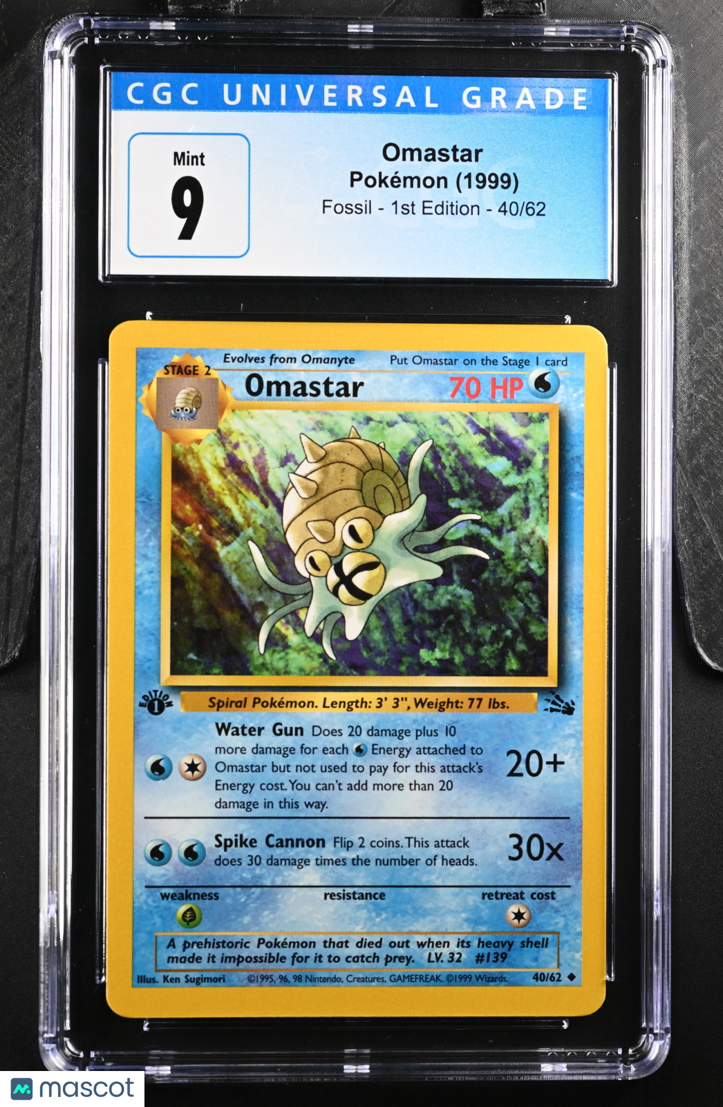 1999 Fossil - 1st Edition Omastar CGC 9