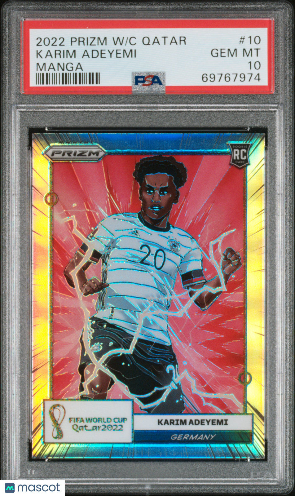 2022 Panini Prizm World Cup Qatar Manga Karim Adeyemi Manga PSA 10