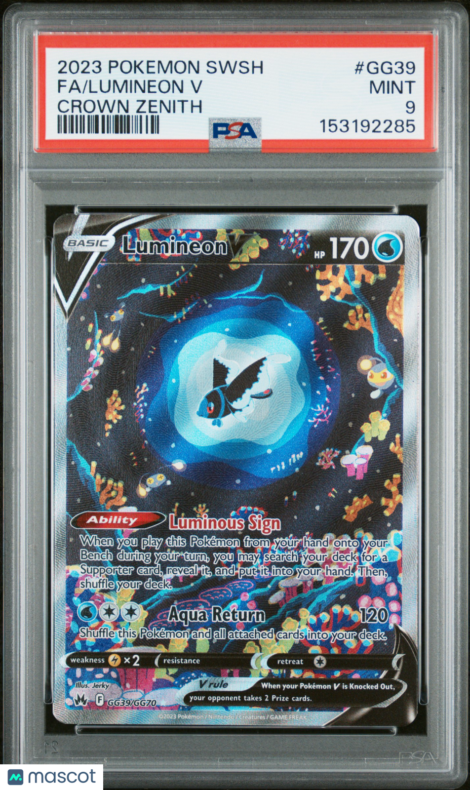2023 Pokemon Sword And Shield Crown Zenith Fa/Lumineon V Crown Zenith PSA 9