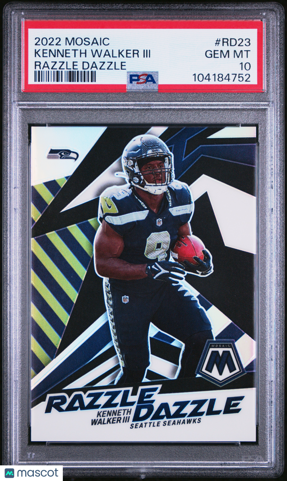 2022 Panini Mosaic Razzle Dazzle Kenneth Walker Iii Razzle Dazzle PSA 10
