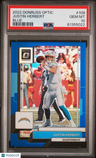 2022 Panini Donruss Optic Justin Herbert Blue PSA 10