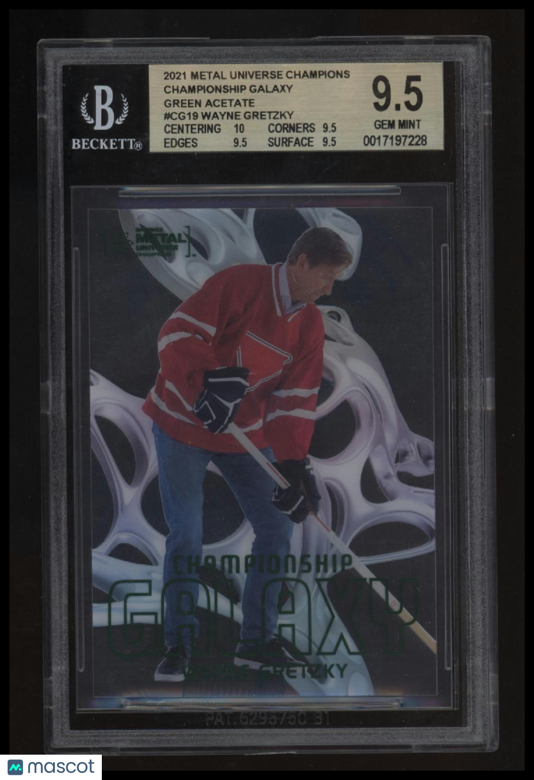 2021 Metal Universe Championship Galaxy Green Acetate Wayne Gretzky BGS 9.5