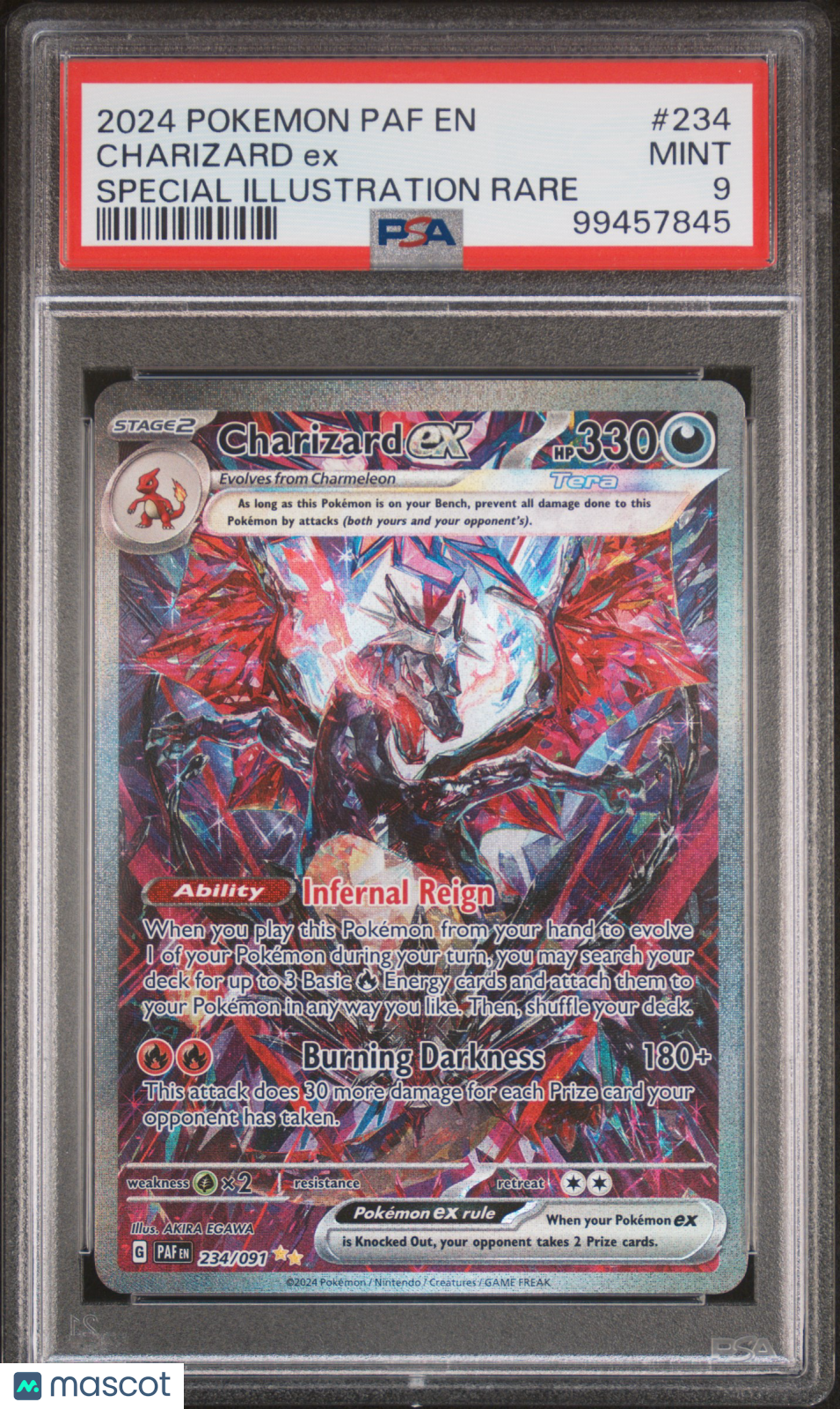 2024 Pokemon Paf En-Paldean Fates Charizard Ex Special Illustration Rare PSA 9