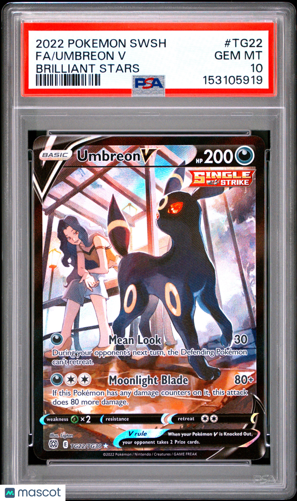 2022 Pokemon Sword & Shield Brilliant Stars Fa/Umbreon V Brilliant Stars PSA 10
