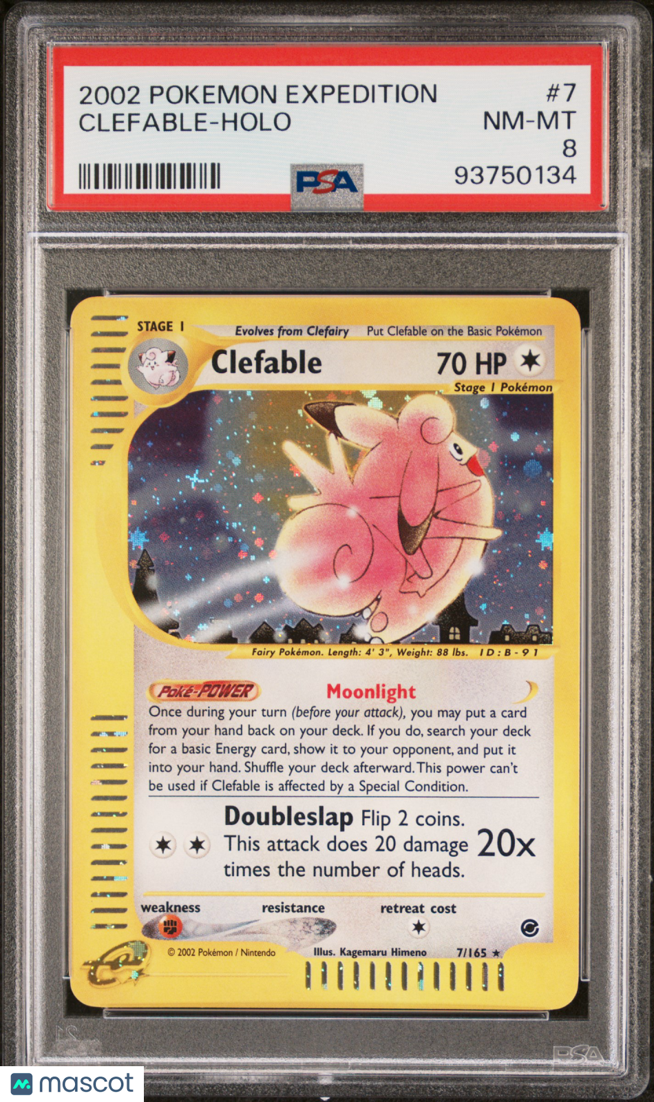 2002 Pokemon Expedition Clefable-Holo PSA 8