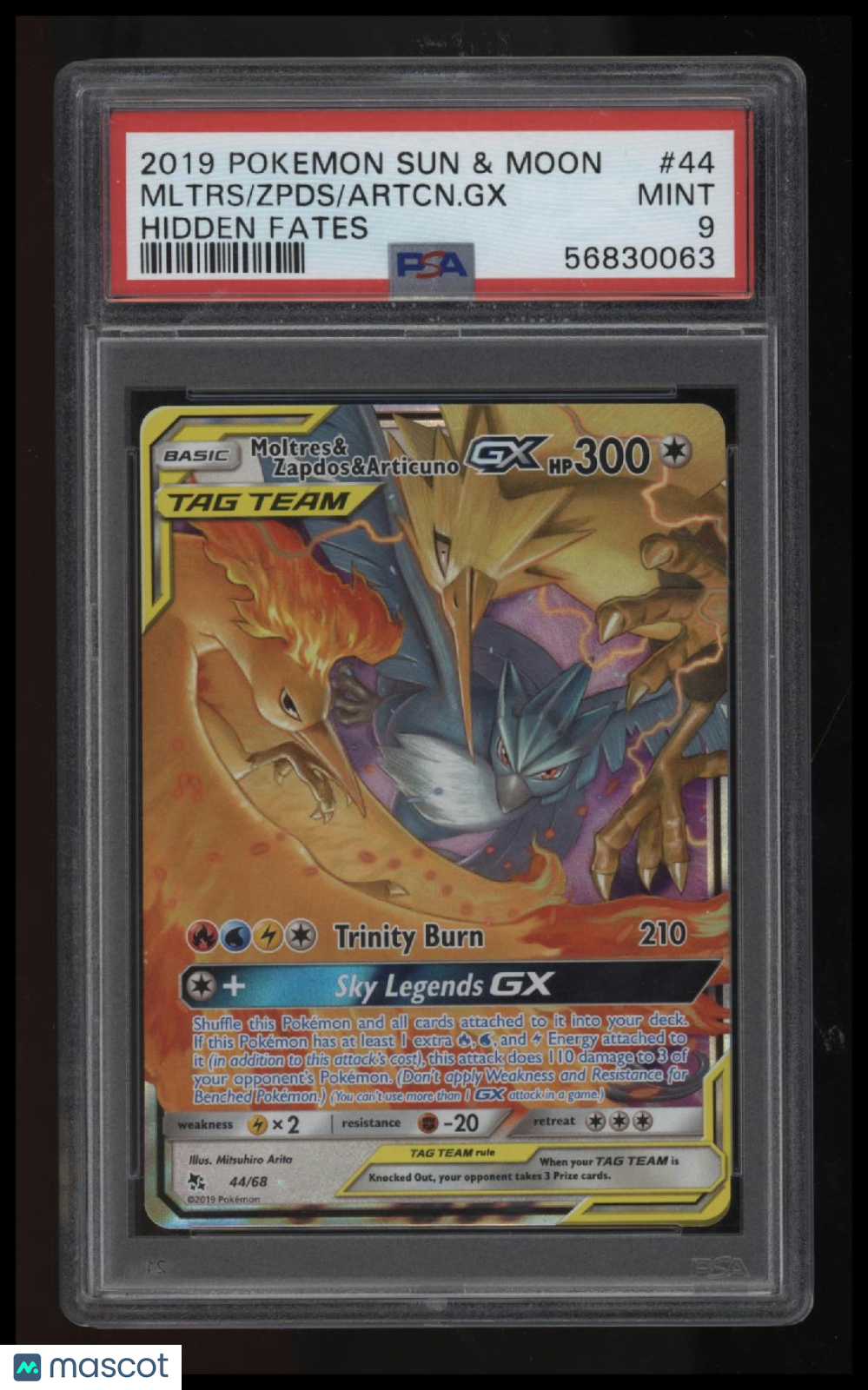 2019 Pokemon Sun &amp; Moon Hidden Fates Mltrs/Zpds/Artcn.Gx Hidden Fates PSA 9