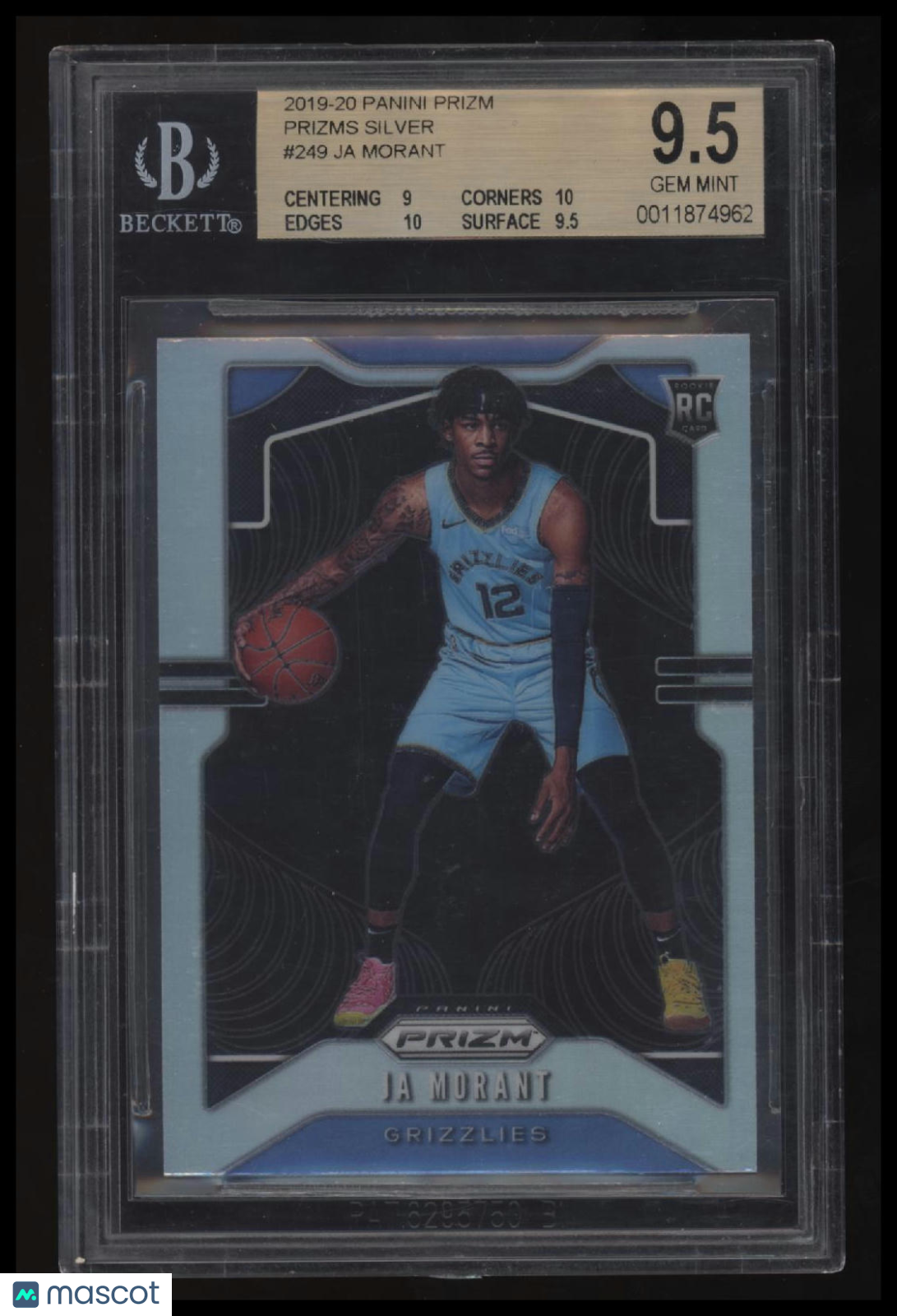 2019-20 Panini Prizm Prizms Silver Ja Morant BGS 9.5