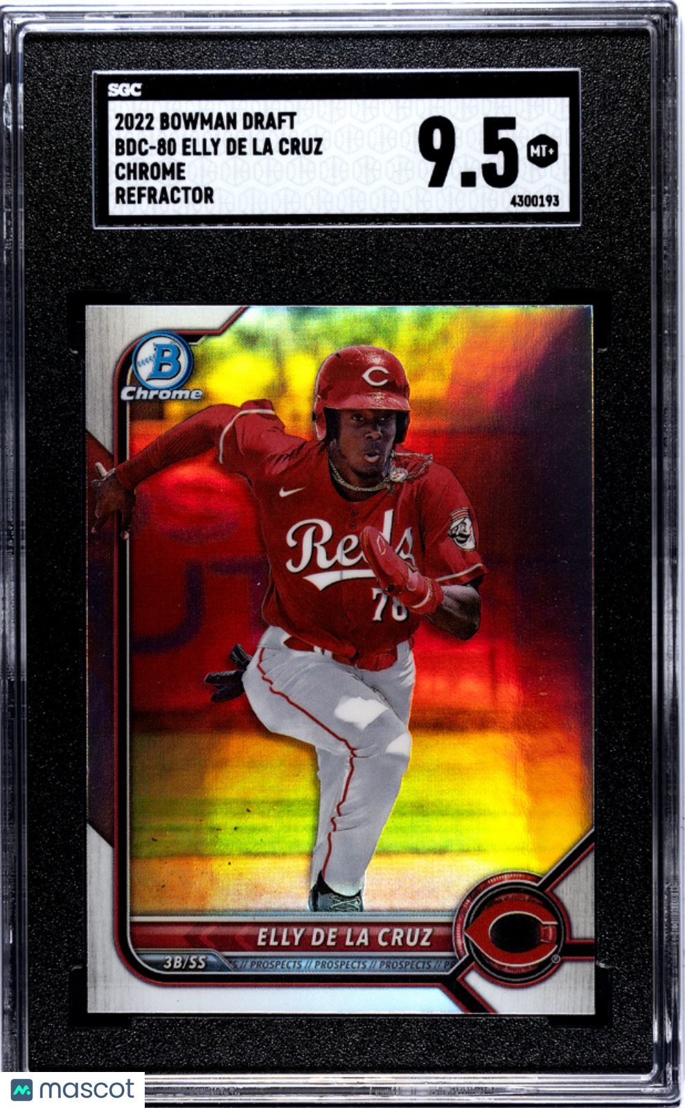 2022 Bowman Draft Elly De La Cruz Chr. Refractor SGC 9.5