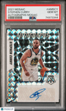 2021 Panini Mosaic Autographs Mosaic Stephen Curry Autographs Mosaic PSA 10