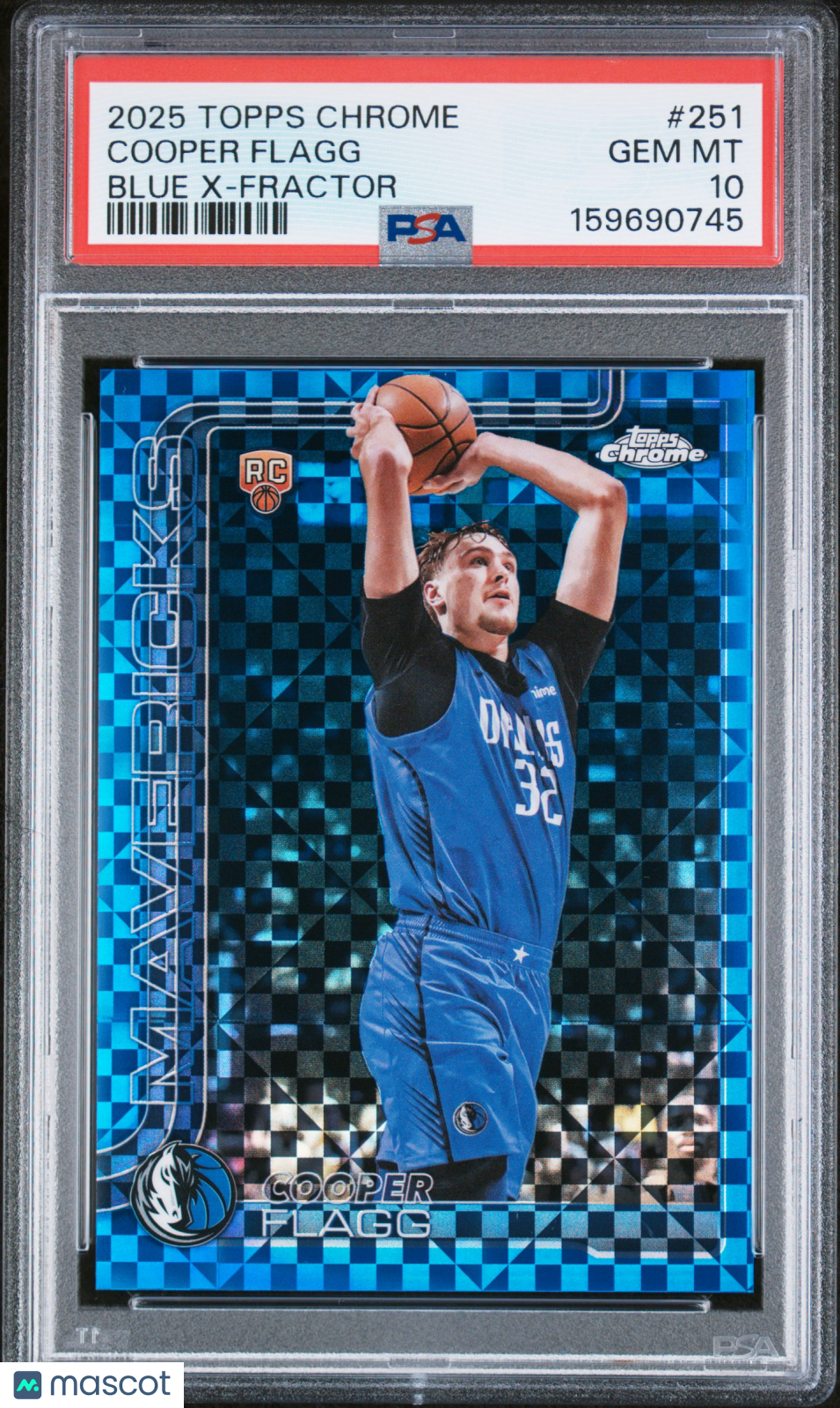 2025 Topps Chrome Cooper Flagg Blue X-Fractor PSA 10