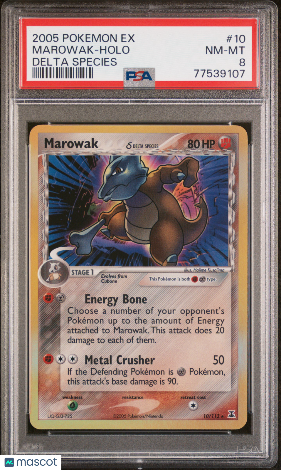 2005 Pokemon Ex Delta Species Marowak-Holo Delta Species PSA 8