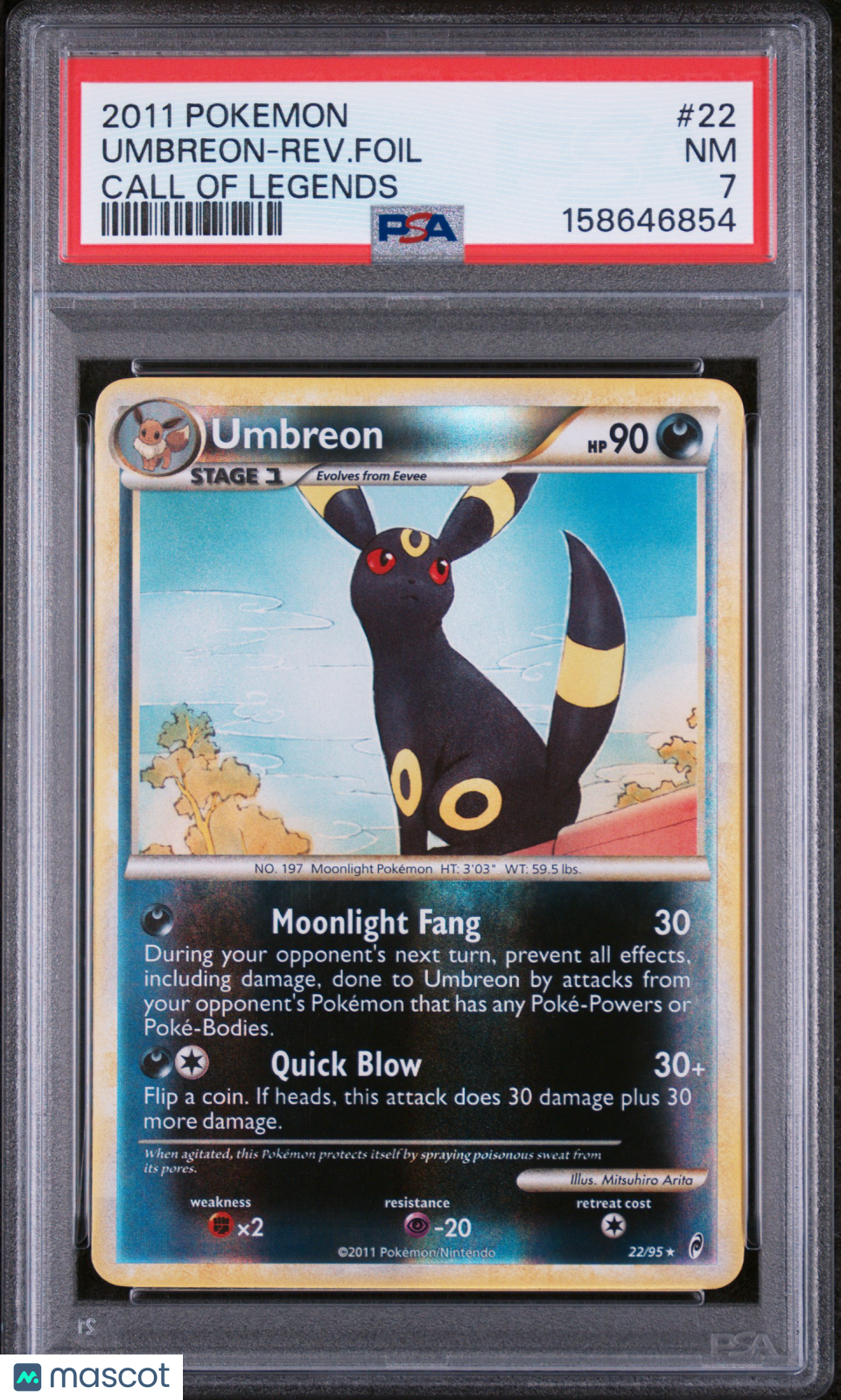 2011 Pokemon Call Of Legends Umbreon-Rev.Foil Call Of Legends PSA 7