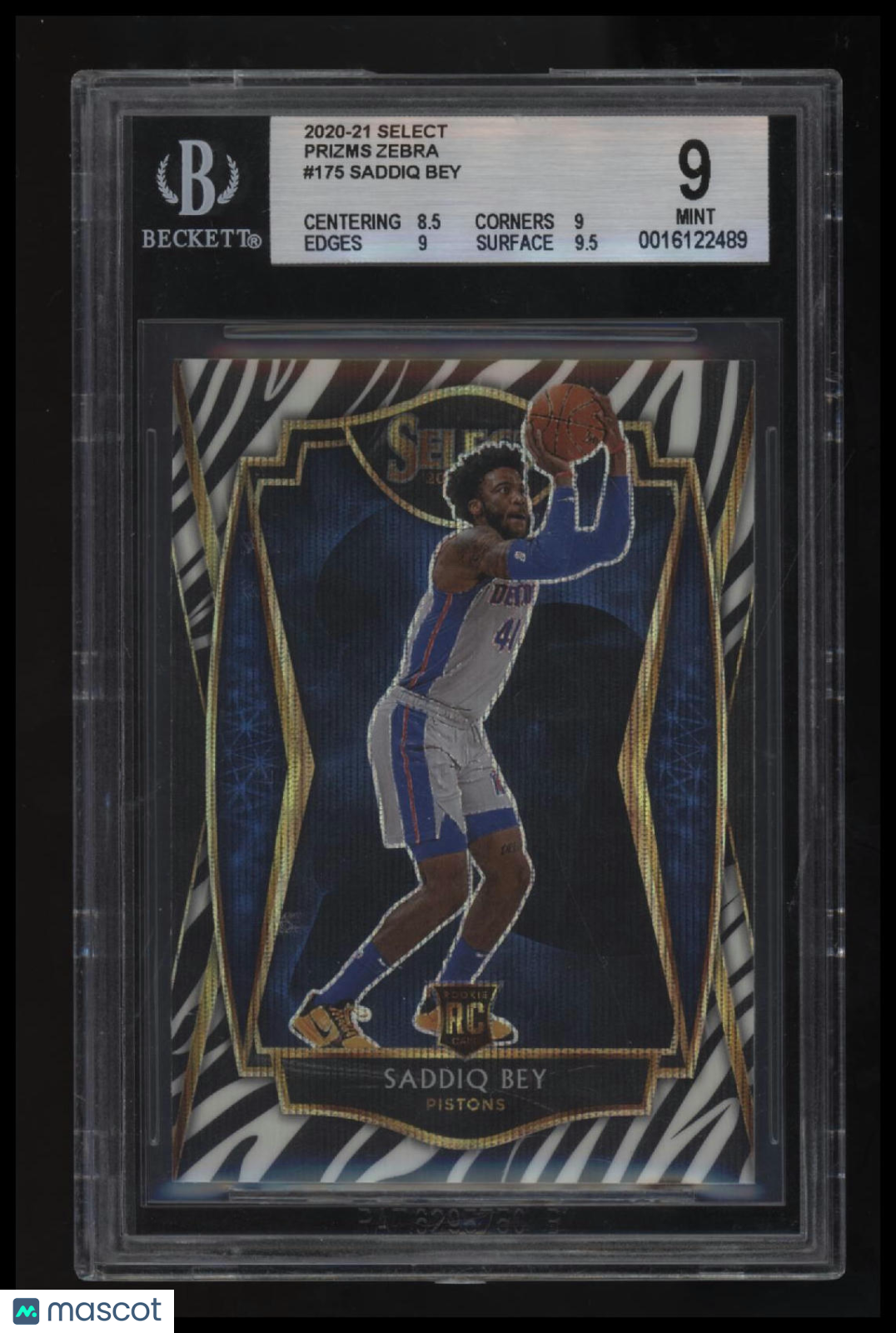2020-21 Select Prizms Zebra Saddiq Bey BGS 9.0