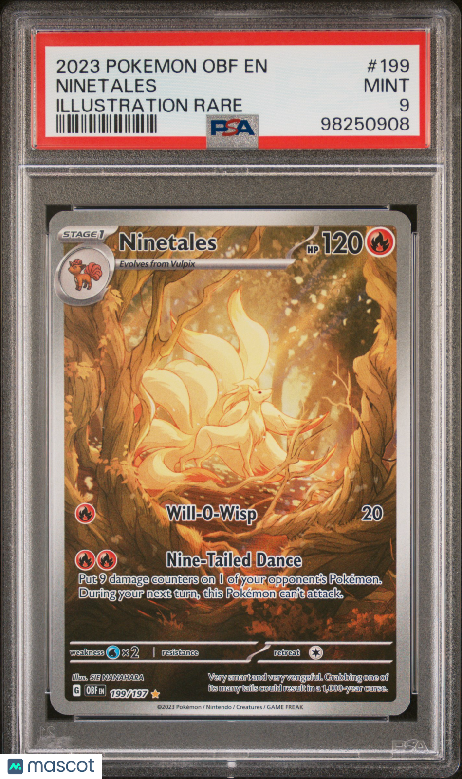 2023 Pokemon Obf En-Obsidian Flames Ninetales Illustration Rare PSA 9